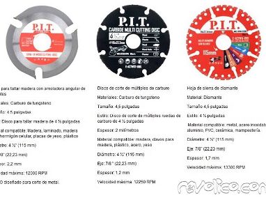 Kit de 3 discos de corte de 4,5 pulgadas para madera/metal/mármol/plástico para pulidoras - Img 68131873