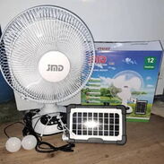 Ventilador recargable JMD 12 pulgadas con dos bombillas led y panel solar nuevo en su caja - Img 45596451