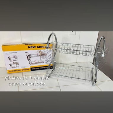 Platero de 2 niveles. Acero niquelado. Precio 18 USD o al cambio. Marianao - 2/2