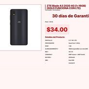 ZTE Blade A3 2020 4G (1+16GB) (SOLO FUNCIONA CON LTE) VPT#-0346 - Img 55244646