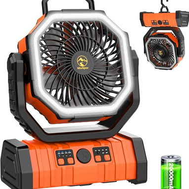 Ventilador Recargable 20000mAh con Luz LED y Control Remoto F6 - 5/5