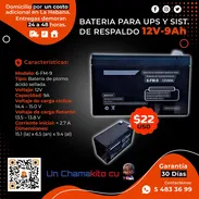 ⚡ BATERIA ⚡ BATERIA PARA BACKUP TE SISTEMAS DE RESPALDO 12V-9A. MENSAJERÍA CON FACTURA Y GARANTÍA. TL 54833699 - Img 53381601
