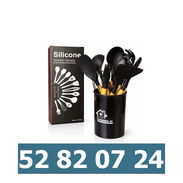 JUEGO DE UTENSILIOS DE COCINA DE 12 PIEZAS NEGROS VPT-0195 - Img 55885518