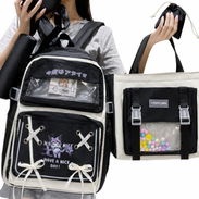 Set de mochila negro y beig - Img 55974007