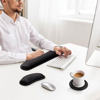 Gimars Set Ergonómico de Reposamuñecas Teclado y Ratón - 2/5
