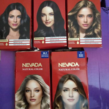 TINTES DE PELO MARCA NEVADA VIENEN CON PEROXIDO, BROCHA Y GUANTES ( NEGROS, CASTAÑOS, RUBIOS) - Img 111859435