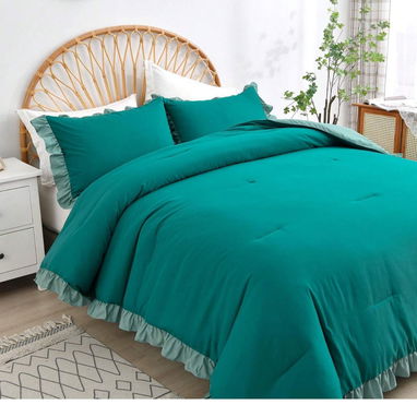 3 piezas Edredón Tamaño Queen King, Conjunto de ropa de cama estilo turquesa Edredón King - 2/3