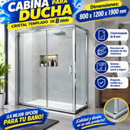 cabina para ducha cristal templado de 8 mm dimensiones 800x1200x1900mm - Img 57643066