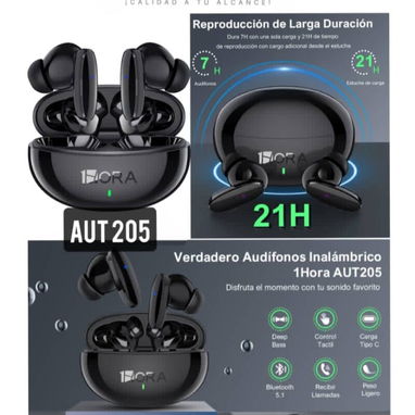 AUDÍFONOS INALAMBRICOS, MARCA 1HORA ORIGINALES - Img 125507421