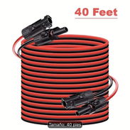 Cable fotovoltaico original MC4 a MC4 de 40 pies (12 metros),ideal para extender la distancia entre - Img 56401047