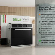 Horno Empotrable a Gas Drija Roma 76cm | $440 USD | Transporte, Factura y Garantía | ¡Incluye Kit de Conexión a Gas! - Img 57861020