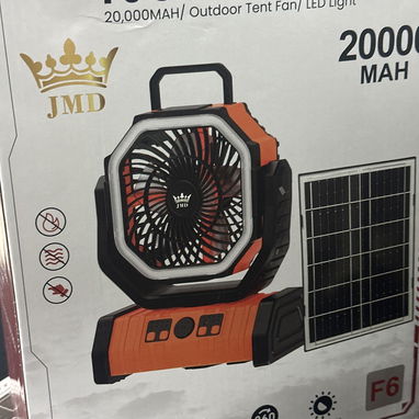 Ventilador recargable F6 con panel solar en caja - Img 127018406