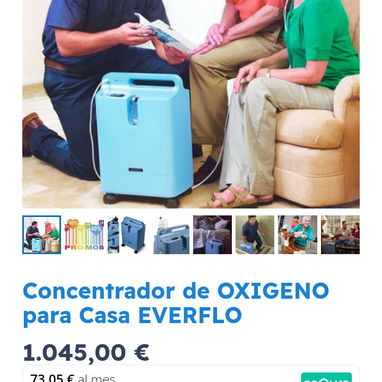 Concentrador de Oxigeno. EverFlo 1 OPI Intertex - 2/2