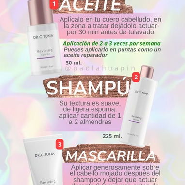 Set Reviving Dr.C TUNA de FARMASI(Aceite, Champú y Mascarilla Capilar Reviving). Para cabello débil y caída de cabello. - 3/4