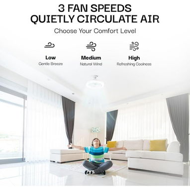 Bell + Howell Socket Fan Luz de Ventilador de Techo Interior con Luz LED Regulable Remota 2100 Lúmenes RGB - Img 118907454