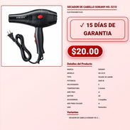 SECADOR DE CABELLO SOKANY HS-3210 . - Img 57897399