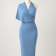 Vestido elegante azul celeste elastizado - Img 56350235