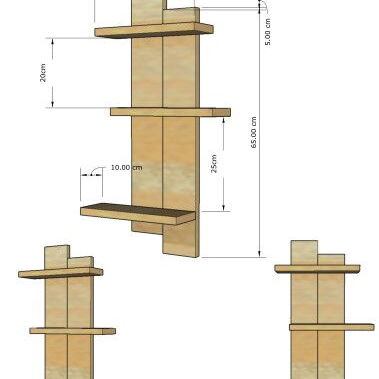 Repisa de pared 3 niveles ESTILO MODERNO MUEBLE - Img 118668480
