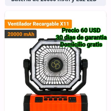 Ventilador Recargable de 20000mah modelo X11 y FX13 - 2/2
