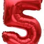 Globos rojo y rosa de números - 5/10