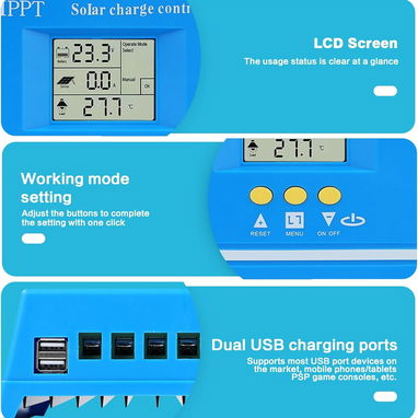 MPPT CONTROLADOR REGULADOR DE 120 AMPERE 12V,24V,36,48V - Img 119513773