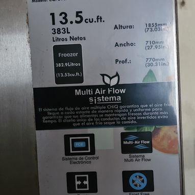 Freezer  vertical CHiQ Modelo CQFU13. de 113.5 pies de uso - 3/3