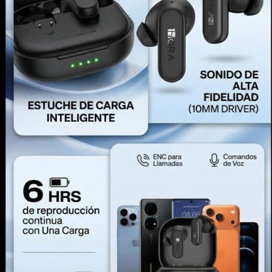 AUDÍFONOS INALAMBRICOS, MARCA 1HORA ORIGINALES - Img 125507422