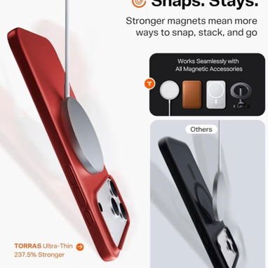 ☎️53544655 🛵 Entrega Disponible ⭐ Magnetic Slim-Fit Case para iPhone 17 Pro Max – Red⭐ - Img 122391866