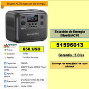 Estación de Energia Bluetti AC70 ..650 USD...51596013..Transporte costo adicional  (MV-801) - Img 56592374