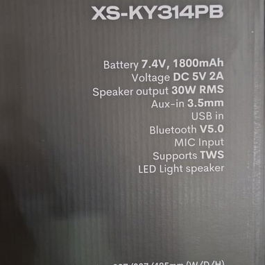 BOCINA BLUETOOTH 30W RMS (80W pico) JVC - XS-KY314PB, ENTREGA DE FACTURA, VARIEDAD DE ELECTRODOMÉSTICOS, ETC - Img 116765269