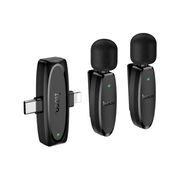 Dual-mic clip-on inalambrico digital microfono(iP/Type-C) 6942007638623 black - Img 57968613