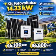 Kit Solar de 14.33kw - Funciona para 110v y 220v - 1 inversor Ecgsolax de 6.5kw - 1 batería EcoWorthy de 14.33kw - 6 pan - Img 57783979