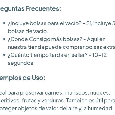 Selladora al vacío para alimentos 5 en 1 🌐 - 10/10