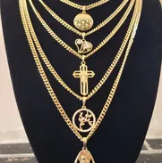 ✨✨Cadenas laminadas 14K, Cifrados Xp cadena y dije.✨️✨️ Dimensiones: 3mm x 55cm. Precio:$7500 - Img 50301827