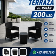 Set de terraza de ratán con mesita de centro - Img 55497661