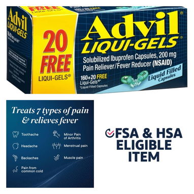 ADVIL: IBUPROFENO SOLUBILIZADO EN CAPSULAS DE 160, 180 Y 200 TABLETAS DE 200mg Sellados - 3/3