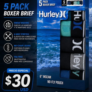 CALZONCILLOS HURLEY PAQUETE 5 BOXER ORIGINALES - 5/10