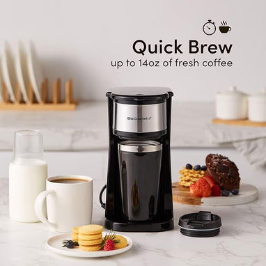 Cafetera personal Elite Gourmet - Util y practica, ahorra café e ideal para usar con estaciones de energia - Img 124082631