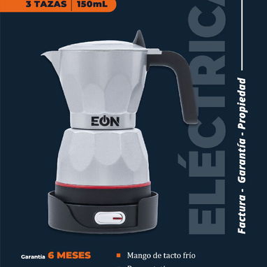Cafetera Eléctrica De 3 Tazas marca EON, colores GRIS, NEGRA, ROJA - Img 121578070