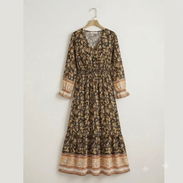Vestido Maxi "Boho-Chic" – Estampado Floral Vintage Talla L - Img 57879061