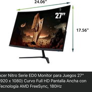 Acer Nitro Serie ED0 Monitor para Juegos 27" 1920 x 1080) Curvo Full HD Pantalla Ancha con Tecnología AMD FreeSync, 180H - Img 58187161