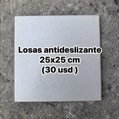 Losas de piso antideslizante blancas + cenefas - 2/3