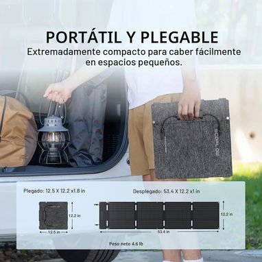 PANEL SOLAR ECOFLOW DE 45W INCLUYE EL CABLE XT60I DE ECOFLOW PORTÁTIL CON PUERTO USB TIPO C - 3/8