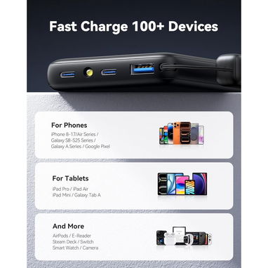 POWER BANK INIU 10000MAH 45W USB-C CABLE DESMONTABLE VIAJE ENVÍO DISPONIBLE + GARANTÍA - 7/9