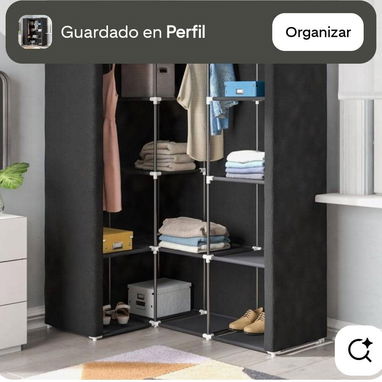 👗Clóset en forma de L grandes  ✅1.70 cm de altura 🌈Colores disponibles: carmelita, gris, negro, rojo vino - Img 110912131