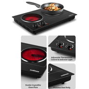 Cocina infrarroja.Placa eléctrica de sobremesa de doble quemador cerámica 1800W - Img 57214401