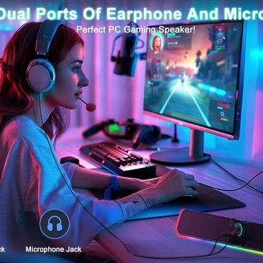 *Barra de sonido de computadora Bluetooth con cable USB con RGB - 6/10