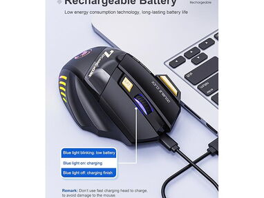 Mouse Gamer X7 Inalámbrico Recargable, luces RGB, clicks silenciosos y cable enmallado....Ver fotos....59201354 - Img main-image