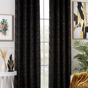 Cortinas Blackout con dibujos dorados - 2/2