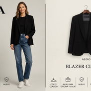 Blazer ZARA BASIC negro - Img 57564366